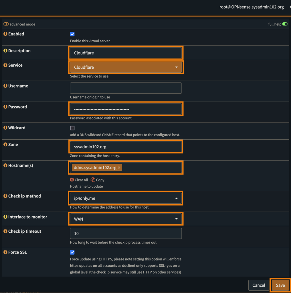 OPNSense Dynamic DNS with Cloudflare SYSADMIN102™